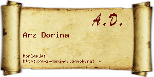 Arz Dorina névjegykártya